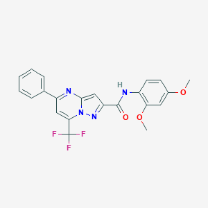 molecular formula C22H17F3N4O3 B401788 N-(2,4-dimethoxyphenyl)-5-phenyl-7-(trifluoromethyl)pyrazolo[1,5-a]pyrimidine-2-carboxamide 