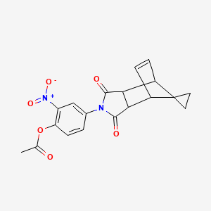 molecular formula C19H16N2O6 B4017901 4-(3',5'-dioxo-4'-azaspiro[cyclopropane-1,10'-tricyclo[5.2.1.0~2,6~]decane]-8'-en-4'-yl)-2-nitrophenyl acetate 