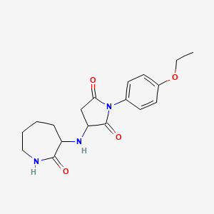 molecular formula C18H23N3O4 B4017908 1-(4-ethoxyphenyl)-3-[(2-oxo-3-azepanyl)amino]-2,5-pyrrolidinedione 