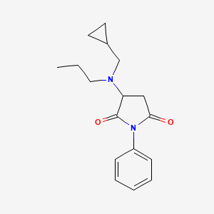 molecular formula C17H22N2O2 B4017919 3-[(cyclopropylmethyl)(propyl)amino]-1-phenyl-2,5-pyrrolidinedione 