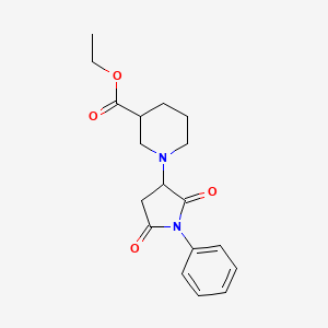 molecular formula C18H22N2O4 B4017932 ethyl 1-(2,5-dioxo-1-phenyl-3-pyrrolidinyl)-3-piperidinecarboxylate 