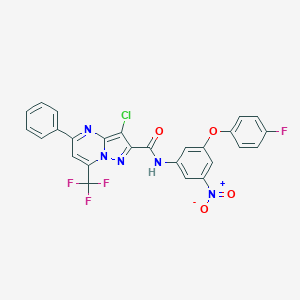 3-chloro-N-[3-(4-fluorophenoxy)-5-nitrophenyl]-5-phenyl-7-(trifluoromethyl)pyrazolo[1,5-a]pyrimidine-2-carboxamide