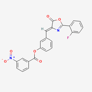 molecular formula C23H13FN2O6 B4017965 3-{[2-(2-fluorophenyl)-5-oxo-1,3-oxazol-4(5H)-ylidene]methyl}phenyl 3-nitrobenzoate 