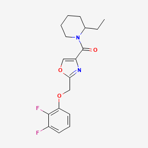 molecular formula C18H20F2N2O3 B4017977 1-({2-[(2,3-difluorophenoxy)methyl]-1,3-oxazol-4-yl}carbonyl)-2-ethylpiperidine 