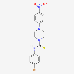 molecular formula C17H17BrN4O2S B4017983 N-(4-bromophenyl)-4-(4-nitrophenyl)-1-piperazinecarbothioamide 