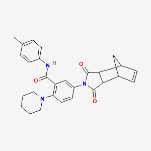 molecular formula C28H29N3O3 B4017993 5-(3,5-dioxo-4-azatricyclo[5.2.1.0~2,6~]dec-8-en-4-yl)-N-(4-methylphenyl)-2-(1-piperidinyl)benzamide 