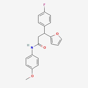 molecular formula C20H18FNO3 B4017996 3-(4-fluorophenyl)-3-(2-furyl)-N-(4-methoxyphenyl)propanamide 