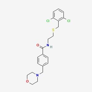 molecular formula C21H24Cl2N2O2S B4018003 N-{2-[(2,6-dichlorobenzyl)thio]ethyl}-4-(4-morpholinylmethyl)benzamide 