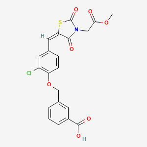 molecular formula C21H16ClNO7S B4018009 3-[(2-chloro-4-{[3-(2-methoxy-2-oxoethyl)-2,4-dioxo-1,3-thiazolidin-5-ylidene]methyl}phenoxy)methyl]benzoic acid 