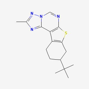 molecular formula C16H20N4S B4018012 9-tert-butyl-2-methyl-8,9,10,11-tetrahydro[1]benzothieno[3,2-e][1,2,4]triazolo[1,5-c]pyrimidine 