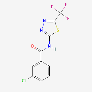 3-chloro-N-[5-(trifluoromethyl)-1,3,4-thiadiazol-2-yl]benzamide