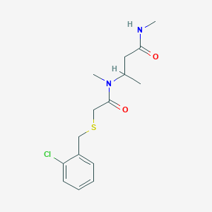 molecular formula C15H21ClN2O2S B4018036 3-[{[(2-chlorobenzyl)thio]acetyl}(methyl)amino]-N-methylbutanamide 