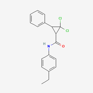 2,2-dichloro-N-(4-ethylphenyl)-3-phenylcyclopropanecarboxamide