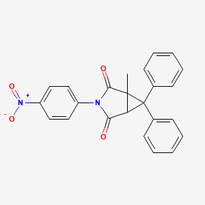 molecular formula C24H18N2O4 B4018068 1-methyl-3-(4-nitrophenyl)-6,6-diphenyl-3-azabicyclo[3.1.0]hexane-2,4-dione 