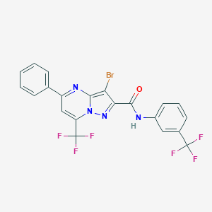 3-bromo-5-phenyl-7-(trifluoromethyl)-N-[3-(trifluoromethyl)phenyl]pyrazolo[1,5-a]pyrimidine-2-carboxamide