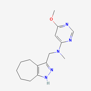 molecular formula C15H21N5O B4018076 N-(1,4,5,6,7,8-hexahydrocyclohepta[c]pyrazol-3-ylmethyl)-6-methoxy-N-methylpyrimidin-4-amine 