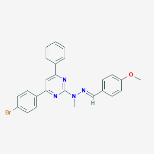molecular formula C25H21BrN4O B401808 4-(Methyloxy)benzaldehyde [4-(4-bromophenyl)-6-phenylpyrimidin-2-yl](methyl)hydrazone 