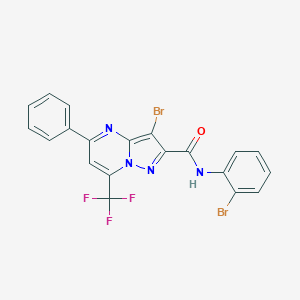 molecular formula C20H11Br2F3N4O B401809 3-bromo-N-(2-bromophenyl)-5-phenyl-7-(trifluoromethyl)pyrazolo[1,5-a]pyrimidine-2-carboxamide 