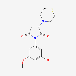1-(3,5-dimethoxyphenyl)-3-(4-thiomorpholinyl)-2,5-pyrrolidinedione