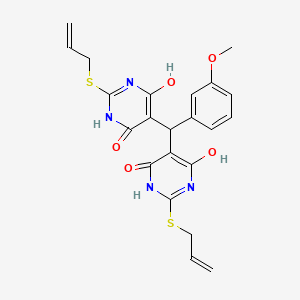 molecular formula C22H22N4O5S2 B4018100 5,5'-[(3-methoxyphenyl)methylene]bis[2-(allylthio)-6-hydroxy-4(3H)-pyrimidinone] 