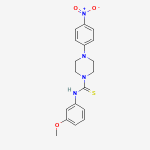 molecular formula C18H20N4O3S B4018108 N-(3-methoxyphenyl)-4-(4-nitrophenyl)-1-piperazinecarbothioamide 