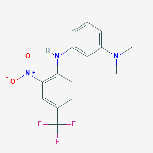 molecular formula C15H14F3N3O2 B4018125 N,N-dimethyl-N'-[2-nitro-4-(trifluoromethyl)phenyl]-1,3-benzenediamine 