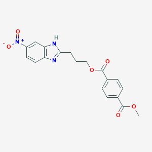molecular formula C19H17N3O6 B401813 1-(3-{5-nitro-1H-benzimidazol-2-yl}propyl) 4-methyl benzene-1,4-dicarboxylate 
