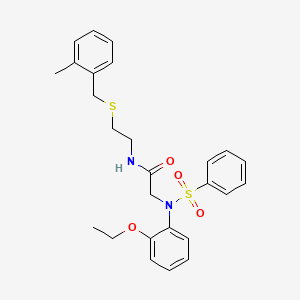molecular formula C26H30N2O4S2 B4018140 N~2~-(2-ethoxyphenyl)-N~1~-{2-[(2-methylbenzyl)thio]ethyl}-N~2~-(phenylsulfonyl)glycinamide 