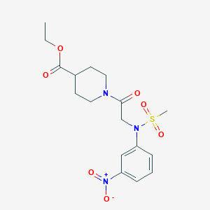 molecular formula C17H23N3O7S B4018151 ethyl 1-[N-(methylsulfonyl)-N-(3-nitrophenyl)glycyl]-4-piperidinecarboxylate 