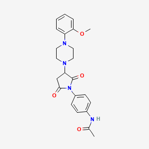 molecular formula C23H26N4O4 B4018192 N-(4-{3-[4-(2-methoxyphenyl)-1-piperazinyl]-2,5-dioxo-1-pyrrolidinyl}phenyl)acetamide 