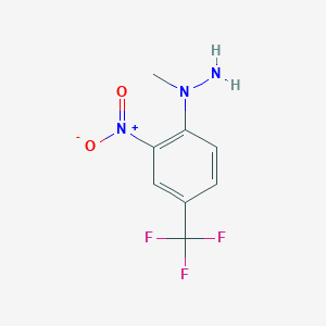 molecular formula C8H8F3N3O2 B040182 1-Methyl-1-(2-nitro-4-(trifluoromethyl)phenyl)hydrazine CAS No. 120940-43-4
