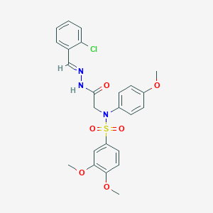 molecular formula C24H24ClN3O6S B401820 N-{2-[2-(2-chlorobenzylidene)hydrazino]-2-oxoethyl}-3,4-dimethoxy-N-(4-methoxyphenyl)benzenesulfonamide 