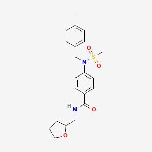 molecular formula C21H26N2O4S B4018211 4-[(4-methylbenzyl)(methylsulfonyl)amino]-N-(tetrahydro-2-furanylmethyl)benzamide 