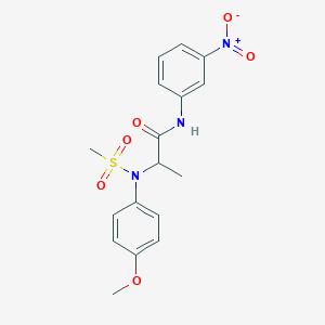 molecular formula C17H19N3O6S B4018224 N~2~-(4-methoxyphenyl)-N~2~-(methylsulfonyl)-N~1~-(3-nitrophenyl)alaninamide 