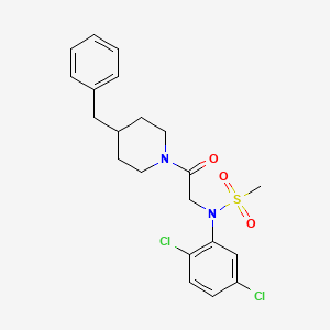 molecular formula C21H24Cl2N2O3S B4018245 N-[2-(4-benzyl-1-piperidinyl)-2-oxoethyl]-N-(2,5-dichlorophenyl)methanesulfonamide 