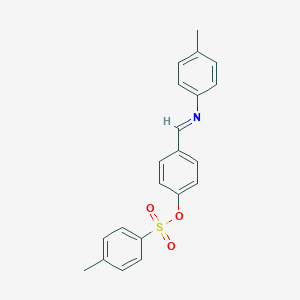 molecular formula C21H19NO3S B401825 4-{[(4-Methylphenyl)imino]methyl}phenyl 4-methylbenzenesulfonate 