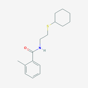 molecular formula C16H23NOS B4018262 N-[2-(cyclohexylthio)ethyl]-2-methylbenzamide 