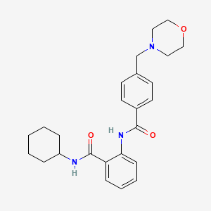 molecular formula C25H31N3O3 B4018264 N-cyclohexyl-2-{[4-(4-morpholinylmethyl)benzoyl]amino}benzamide 