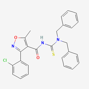 molecular formula C26H22ClN3O2S B4018267 3-(2-chlorophenyl)-N-[(dibenzylamino)carbonothioyl]-5-methyl-4-isoxazolecarboxamide 
