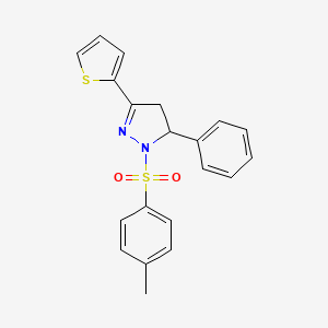 molecular formula C20H18N2O2S2 B4018269 1-[(4-methylphenyl)sulfonyl]-5-phenyl-3-(2-thienyl)-4,5-dihydro-1H-pyrazole 