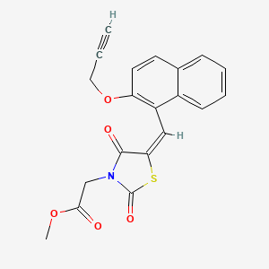 molecular formula C20H15NO5S B4018273 methyl (2,4-dioxo-5-{[2-(2-propyn-1-yloxy)-1-naphthyl]methylene}-1,3-thiazolidin-3-yl)acetate 