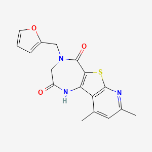 molecular formula C17H15N3O3S B4018274 4-(2-furylmethyl)-8,10-dimethyl-3,4-dihydro-1H-pyrido[3',2':4,5]thieno[3,2-e][1,4]diazepine-2,5-dione 