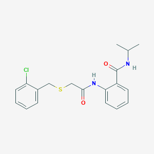 molecular formula C19H21ClN2O2S B4018311 2-({[(2-chlorobenzyl)thio]acetyl}amino)-N-isopropylbenzamide 