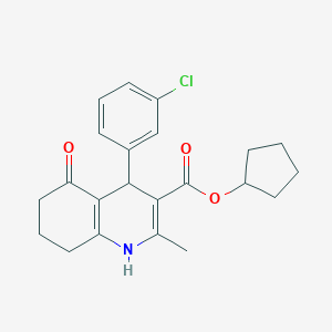 molecular formula C22H24ClNO3 B401832 Cyclopentyl 4-(3-chlorophenyl)-2-methyl-5-oxo-1,4,5,6,7,8-hexahydroquinoline-3-carboxylate 