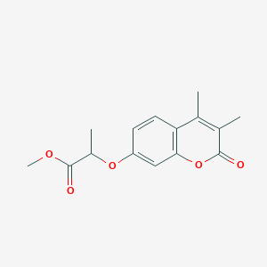 molecular formula C15H16O5 B4018323 methyl 2-[(3,4-dimethyl-2-oxo-2H-chromen-7-yl)oxy]propanoate 