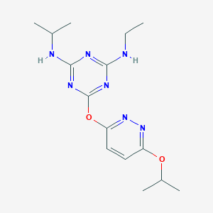 molecular formula C15H23N7O2 B4018331 N-ethyl-6-[(6-isopropoxy-3-pyridazinyl)oxy]-N'-isopropyl-1,3,5-triazine-2,4-diamine 