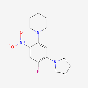 molecular formula C15H20FN3O2 B4018332 1-[4-fluoro-2-nitro-5-(1-pyrrolidinyl)phenyl]piperidine 