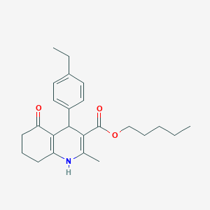 molecular formula C24H31NO3 B401835 Pentyl 4-(4-ethylphenyl)-2-methyl-5-oxo-1,4,5,6,7,8-hexahydroquinoline-3-carboxylate 