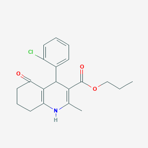 molecular formula C20H22ClNO3 B401836 Propyl 4-(2-chlorophenyl)-2-methyl-5-oxo-1,4,5,6,7,8-hexahydroquinoline-3-carboxylate 