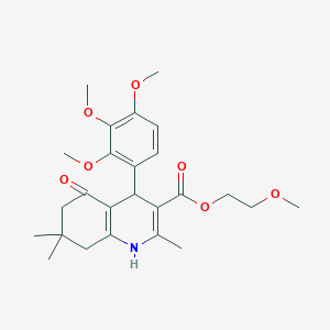 molecular formula C25H33NO7 B401837 2-(Methyloxy)ethyl 2,7,7-trimethyl-5-oxo-4-[2,3,4-tris(methyloxy)phenyl]-1,4,5,6,7,8-hexahydroquinoline-3-carboxylate 